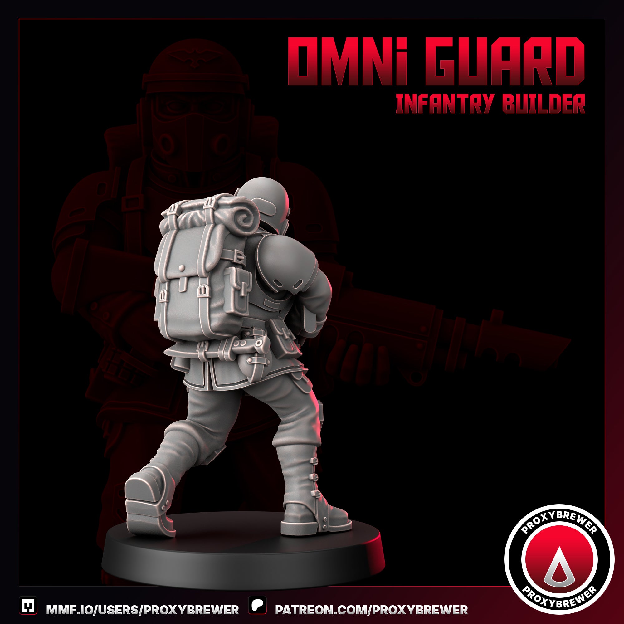Omni Guard Infantry Kit By Proxy Brewer | Sci-Fi Guardsmen Miniatures | For Tabletop Wargaming | Comes  With Bases | Grimdark