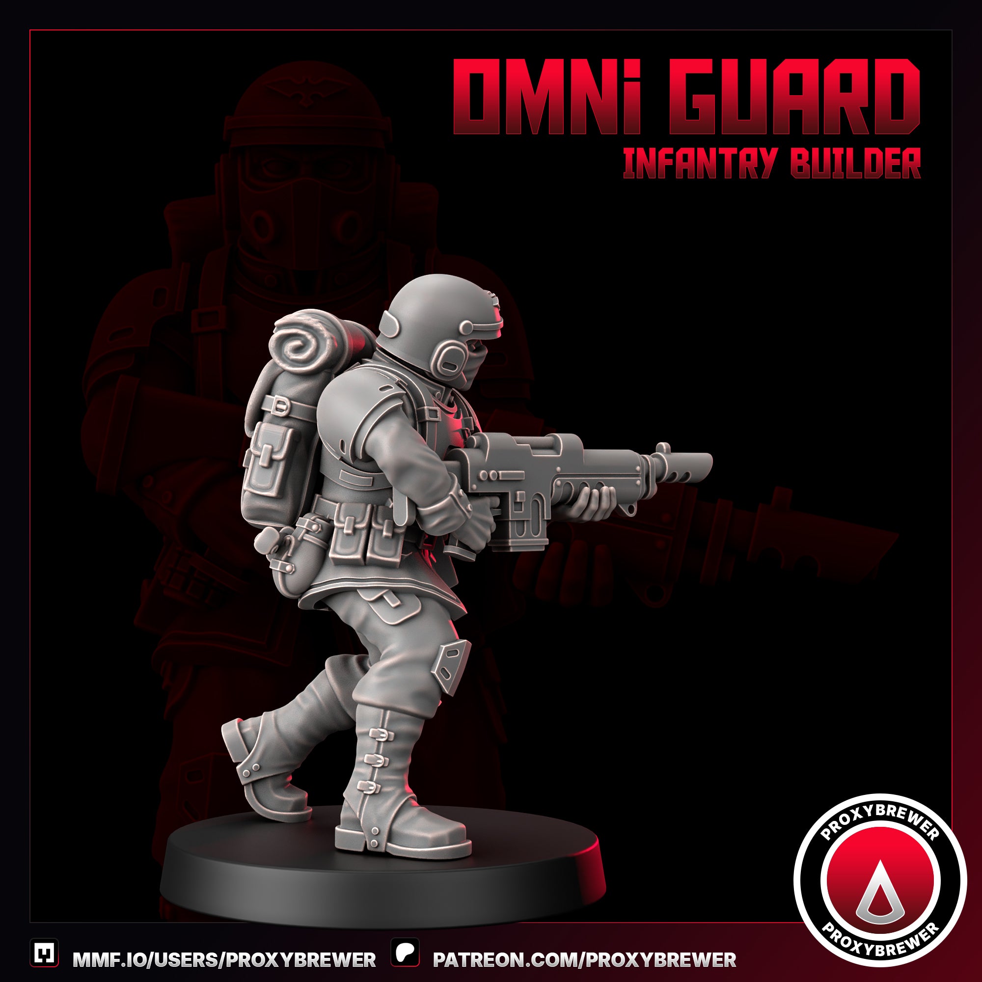 Omni Guard Infantry Kit By Proxy Brewer | Sci-Fi Guardsmen Miniatures | For Tabletop Wargaming | Comes  With Bases | Grimdark