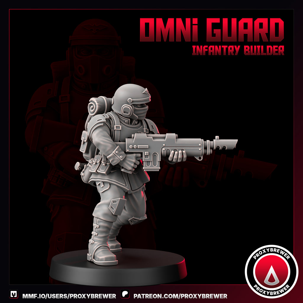 Omni Guard Infantry Kit By Proxy Brewer | Sci-Fi Guardsmen Miniatures | For Tabletop Wargaming | Comes  With Bases | Grimdark