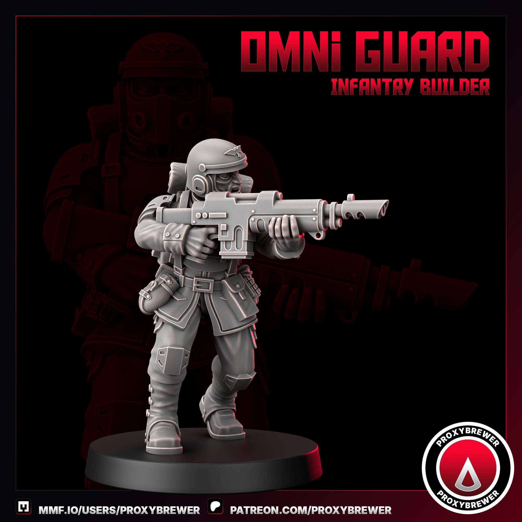 Omni Guard Infantry Kit By Proxy Brewer | Sci-Fi Guardsmen Miniatures | For Tabletop Wargaming | Comes  With Bases | Grimdark