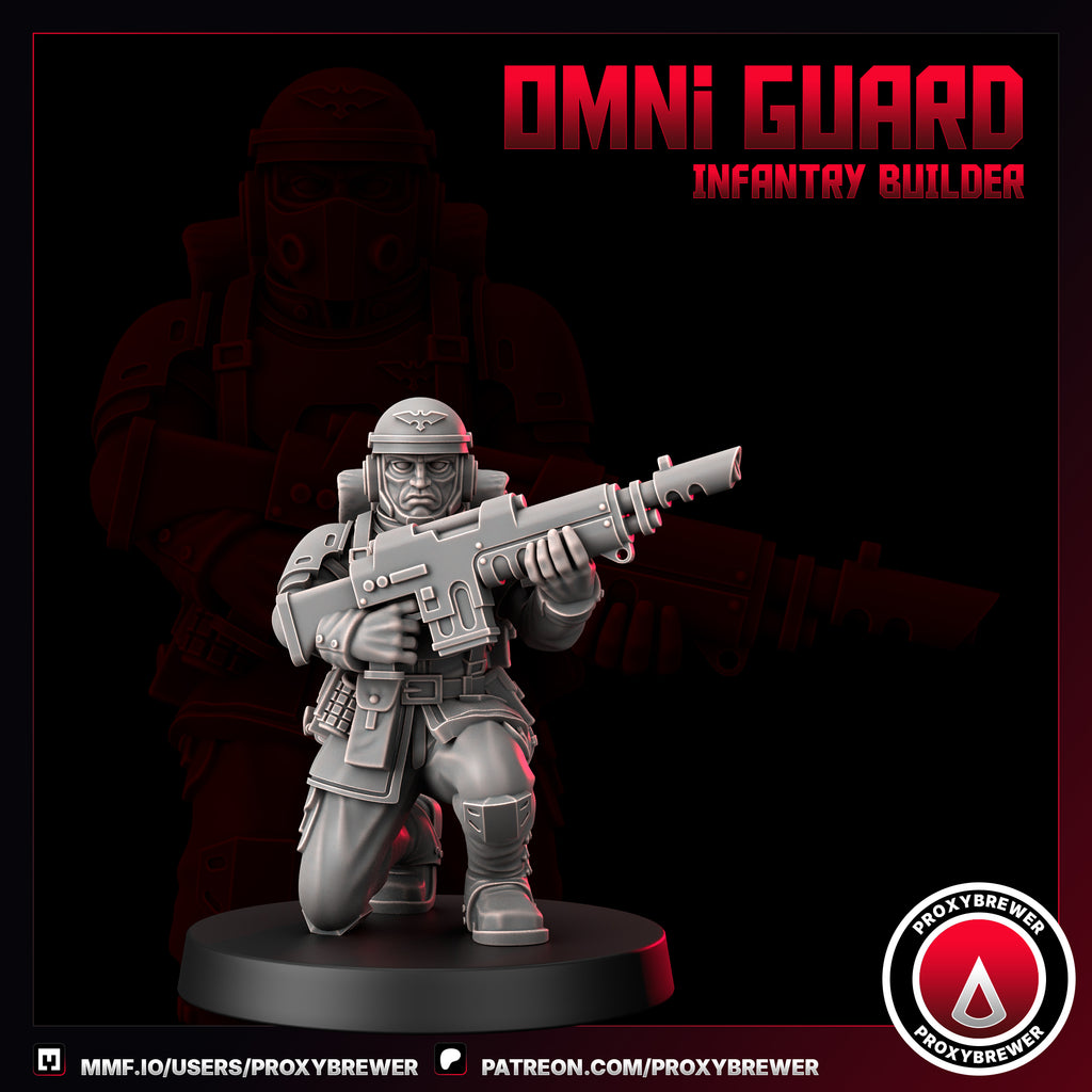 Omni Guard Infantry Kit By Proxy Brewer | Sci-Fi Guardsmen Miniatures | For Tabletop Wargaming | Comes  With Bases | Grimdark