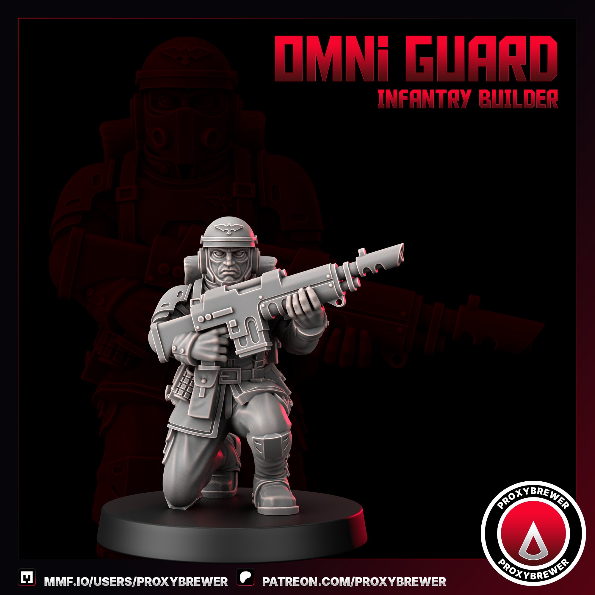 Omni Guard Infantry Kit By Proxy Brewer | Sci-Fi Guardsmen Miniatures | For Tabletop Wargaming | Comes  With Bases | Grimdark