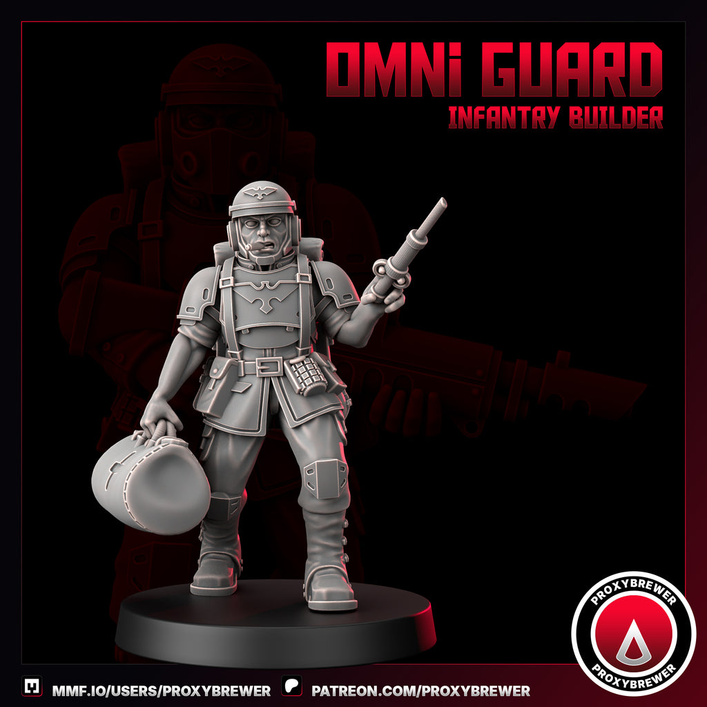Omni Guard Infantry Kit By Proxy Brewer | Sci-Fi Guardsmen Miniatures | For Tabletop Wargaming | Comes  With Bases | Grimdark