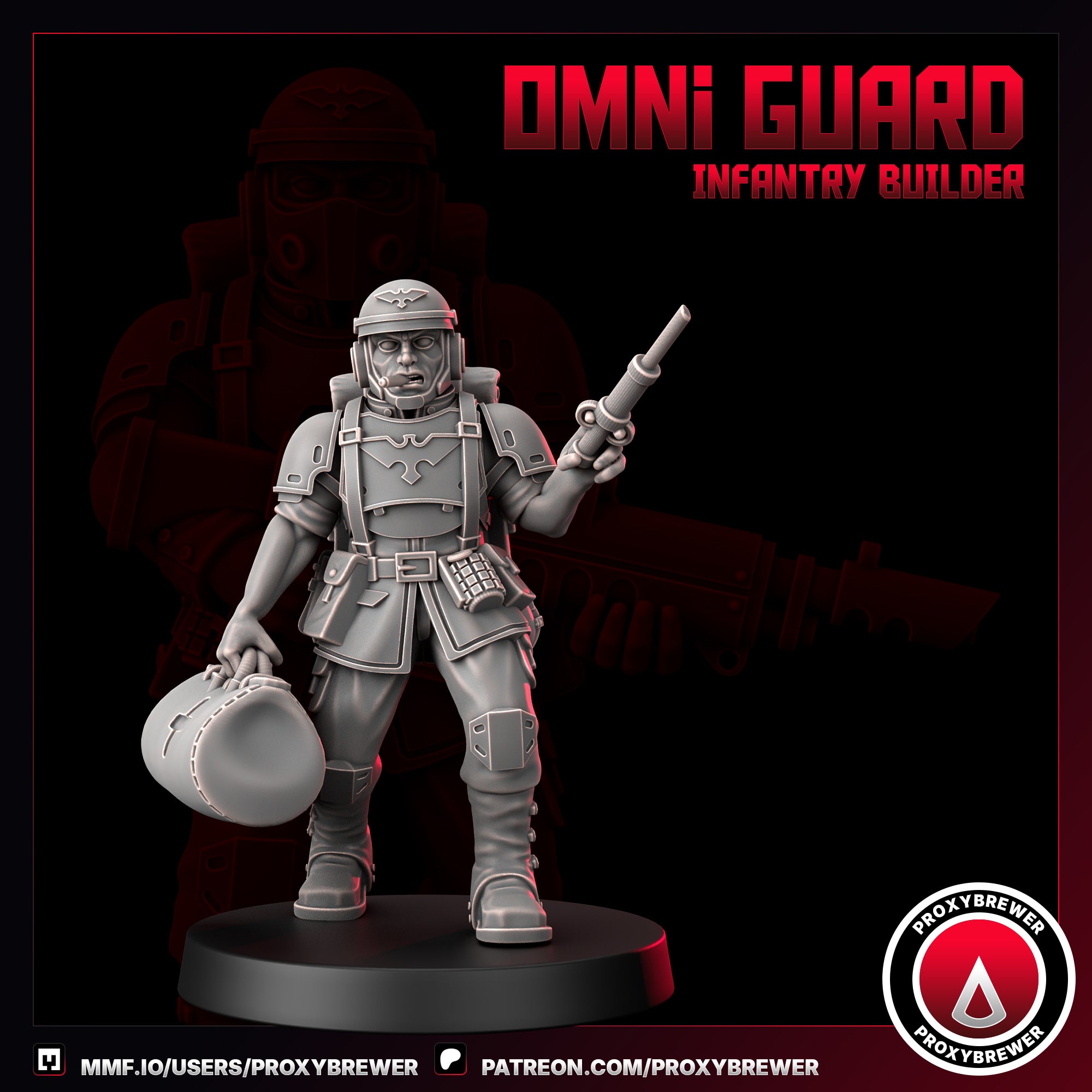 Omni Guard Infantry Kit By Proxy Brewer | Sci-Fi Guardsmen Miniatures | For Tabletop Wargaming | Comes  With Bases | Grimdark