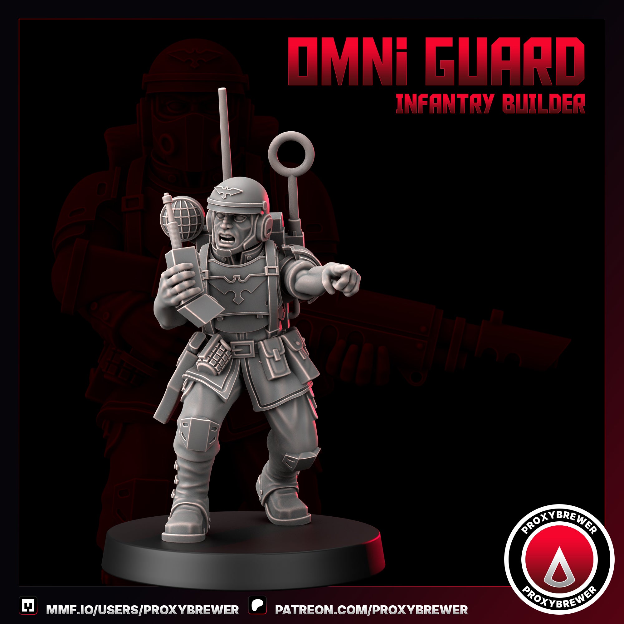 Omni Guard Infantry Kit By Proxy Brewer | Sci-Fi Guardsmen Miniatures | For Tabletop Wargaming | Comes  With Bases | Grimdark